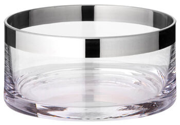 Mundgeblasene Schale „Grit“ Ø 15 cm - Kristallglas mit Platinrand