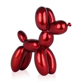 Design-Skulptur Ballonhund 46 x 50 cm - Rot
