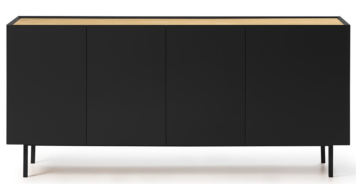 Design Sideboard „Arista“, Black - 4-türig