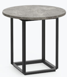 Designer marble side table "Florence" Gris du Marais / Black - Ø 47/ 50 cm