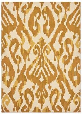 Indoor/outdoor designer rug "Kasuri" Ochre