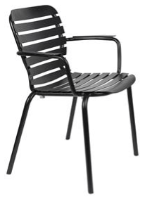 Garden chair "Vondel" with armrests - Black