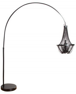 Höhenverstellbare Stehlampe „Royal“ 160 x 189-204 cm mit Marmorsockel - Schwarz