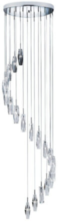 Hanging lamp "Sculptured Ice" with crystal inserts Ø 48/ H 180 cm - 20 flames