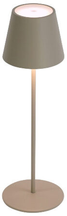 Indoor/outdoor LED table lamp "Lys" with rechargeable battery, color change and USB cable - Taupe