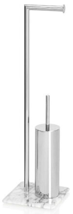 Toilet paper holder "Zara" with toilet brush and marble base 81.5 cm