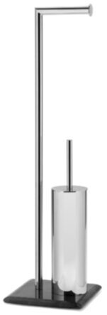 Toilet paper holder "Shine" with toilet brush 72 cm stainless steel and marble
