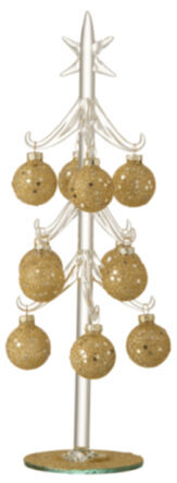 Weihnachtsbaum aus Glas mit Kugeln - Gold 30 cm