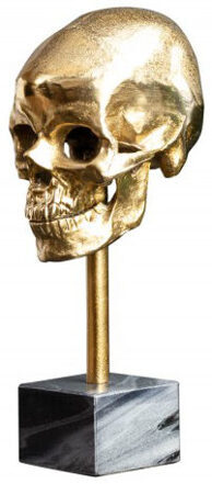 Design Skulptur „Skull“ mit Marmorsockel