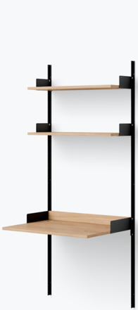 Shelf desk "New Works Study" - 190 x 83.5 cm, oak / black