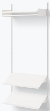 Design wall coat rack "New Works Shelf I" - 190 x 83.5 cm, White / White