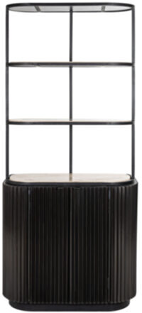 Design shelf "Hampton" with travertine cover plate, 199 x 91 cm