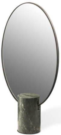 Ovaler Standspiegel aus Marmor 40 cm - Grün