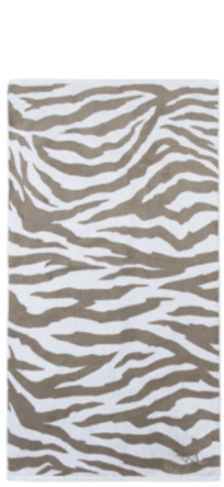 Duschtuch „Zebra“ aus 100% Bio-Baumwolle 70 x 140 cm - Dark Beige/Weiss