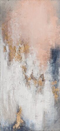 Hand painted picture "Abstract Pink & Gold" 70 x 150 cm