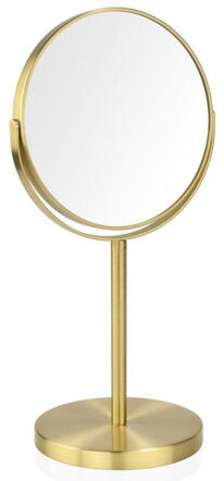Gold color stainless steel cosmetic mirror "Devoter" with 5x magnification