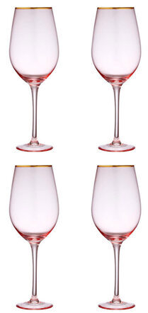Handmade wine glasses Chloe Peach (set of 4)