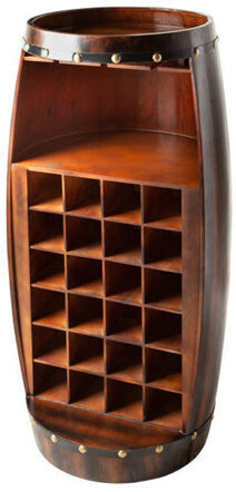 Solid wood wine rack "Bodega" Coffee Ø 51 x H 97 cm
