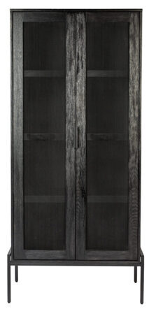 Vitrinenschrank Hardy Black Oak 80 x 180 cm