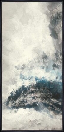 Handgemaltes, eingerahmtes Bild „Abstrakte Gewitterwolken“ 70 x 140 cm