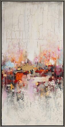 Hand painted framed picture "Abstract colorful" 52.5 x 102.5 cm