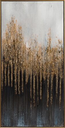 Hand painted "golden forest" 52 x 102 cm