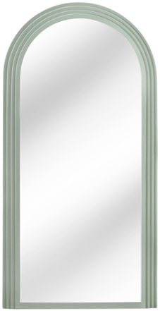 Large design wall mirror "Art Deco" 80 x 160 cm, pastel sage green