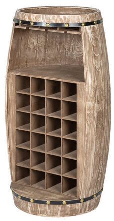 Solid wood wine rack "Bodega" Shabby Chic Ø 51 x H 97 cm