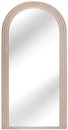 Large design wall mirror "Art Deco" 80 x 160 cm, pastel greige
