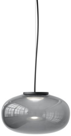 LED Design Pendellampe „Karl-Johan“ aus mundgeblasenem Rauchglas, Ø 40 cm