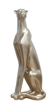 Handgefertigter Design Skulptur ,,Eleganter Gepard sitzend“ 60 x 17 cm