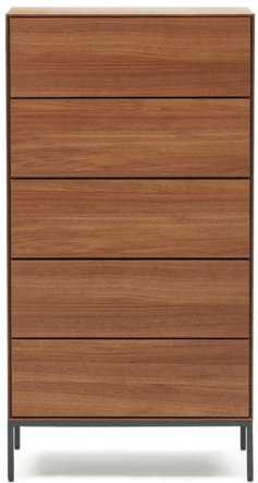 Design chest of drawers "Valencia" 60 x 114 cm - walnut/black