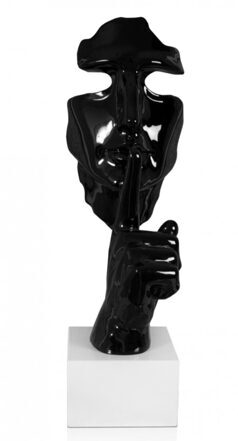 Design Sculpture Abstract Male Face - Black