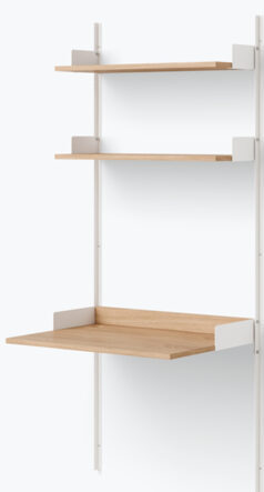 Shelf desk "New Works Study" - 190 x 83.5 cm, oak / white