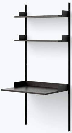 Shelf desk "New Works Study" - 190 x 83.5 cm, ash wood / black