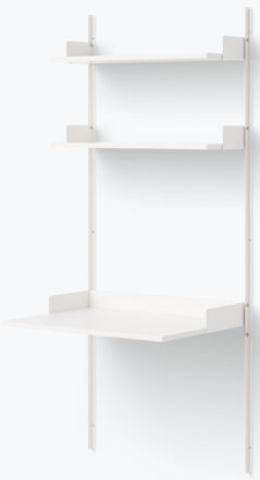 Bureau à étagères "New Works Study" - 190 x 83.5 cm, blanc / blanc