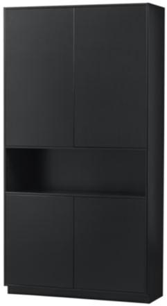 Solid modular cabinet "Finco" 210 x 110 cm, 4-door - deep black