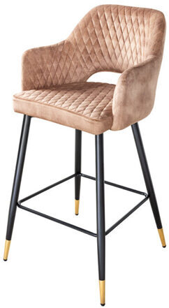 Design bar chair "Paris" with armrests - velvet greige