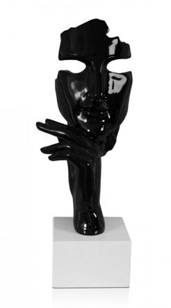 Design Sculpture Abstract Woman Face - Black