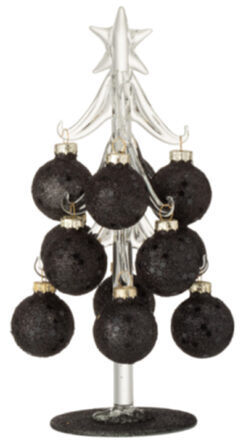 Weihnachtsbaum aus Glas mit Kugeln - Black 21 cm
