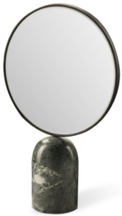 Round marble standing mirror 34 cm - Green