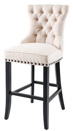 Design bar stool "Castle" - textured fabric Beige