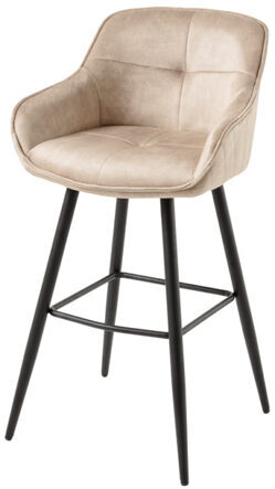 Design bar chair "Euphoria" with armrests - velvet greige