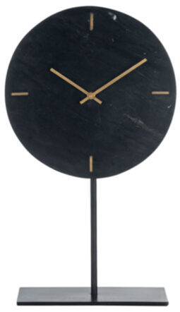 Elégante pendule "Brenn" en marbre Ø 25.5 / 44 cm - Noir