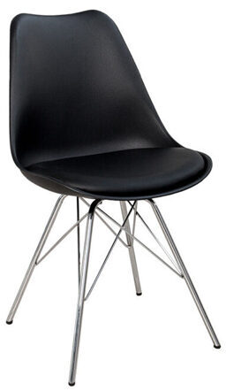Design chair "Scandinavia" - Black / Silver