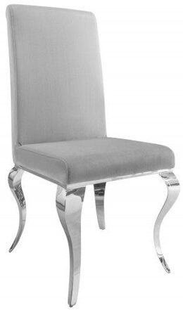 Chair "Modern Baroque IV" - Stainless Steel/Grey