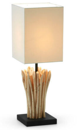 Table lamp "Bloom" in recycled wood 44 cm