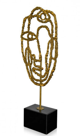 Design-Skulptur Frauengesicht - Kupfer