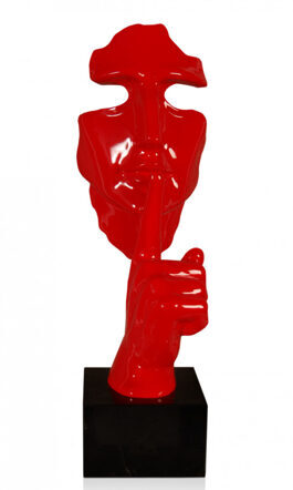 Design Sculpture Abstract Male Face - Red