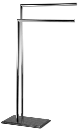 Handtuchhalter „Lory“ mit Marmoroptik 82.5 cm - Edelstahl / Schwarz
